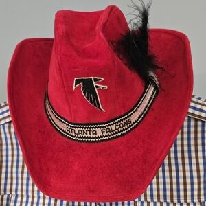 Atlanta Falcons Vintage 70s 80s AJD  Red Suede Western Cowboy Size M
